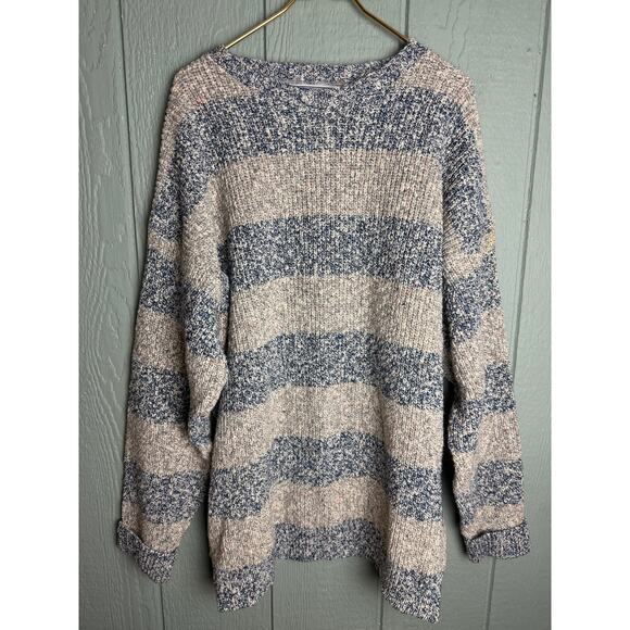 Vintage Jersild Marled Stripe Sweater – XL Tall – Chunky Knit – Made in USA - Picture 1 of 6